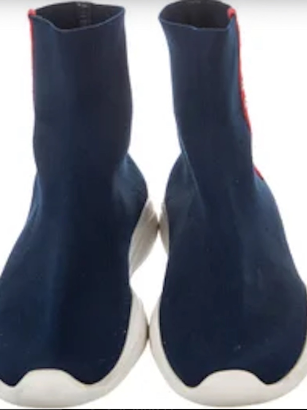AUTHENTIC PRADA HIGH-TOP KNIT SOCK SNEAKERS SHOE BLUE SiZE 8 US | 38 1/2 EU - Picture 3 of 5